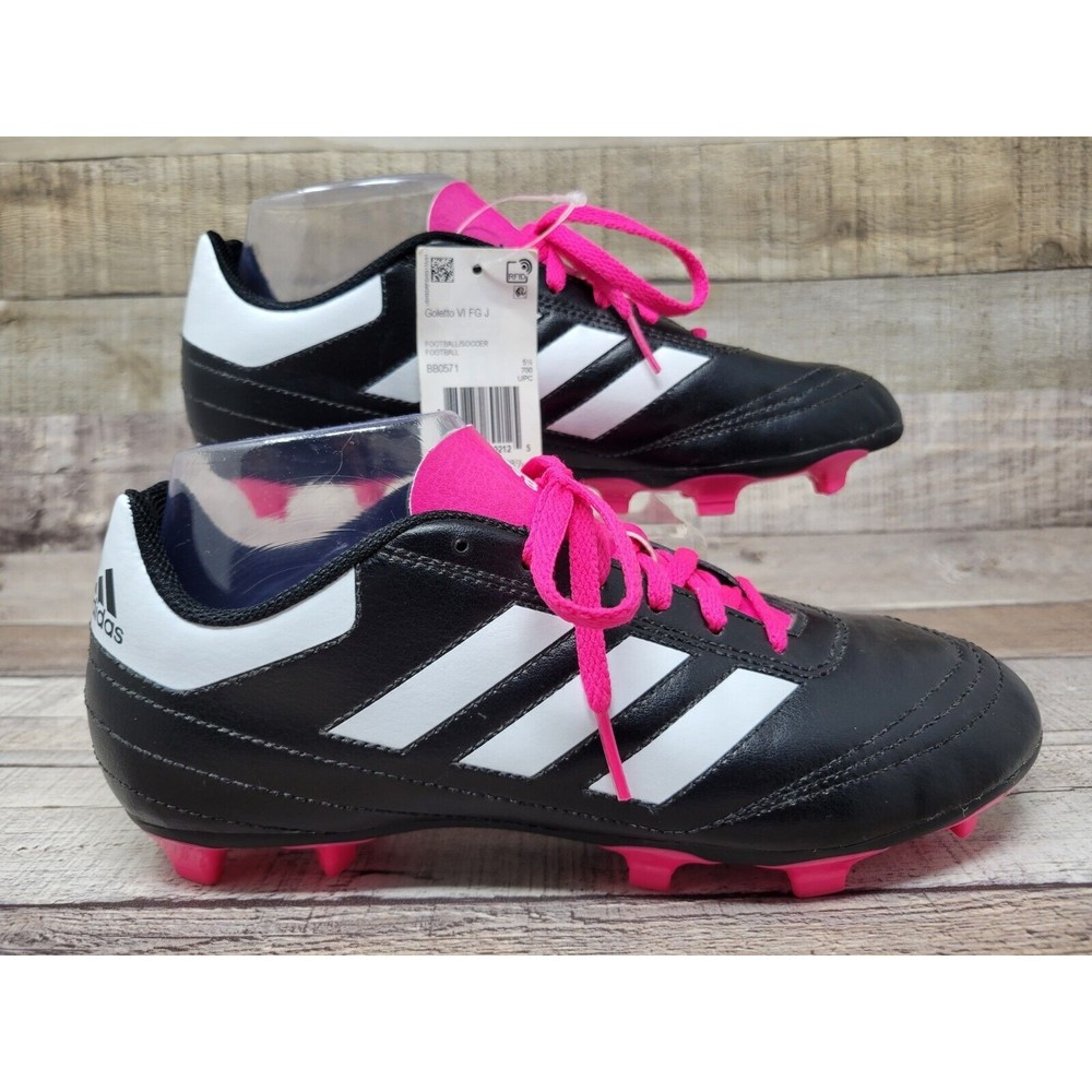Adidas Mens Goletto VI BB0571 Black Soccer Cleats Shoes Sneakers Size 6